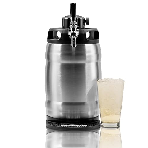Gloria Rose 7L (1.8 Gal) Mini Keg, Pressurized Keg for Drinks, with Tap System, Co2 Regulated, Stainless Steel - size: 7L Silver