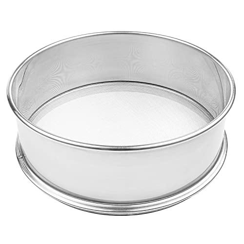 Vollum Stainless Steel Flour Sifter Fine Mesh Round Flour Sieve for Baking 16.5" Diameter x 2.88" High; 30 Mesh (Hole Size 0.6mm) - size: 16.5" Dia. x 2.88" High