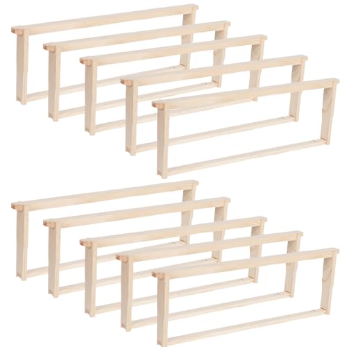 Deep Frames Langstroth Size Deep Brood Beehive Frames with 65 Spikes Suitable for Beekeeping (10 Pack) - size: 10 Pack