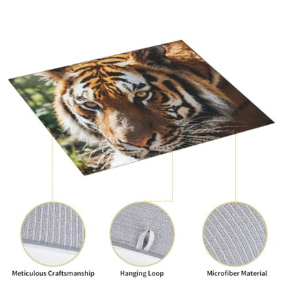Wild Animal Tiger Dish Drying Mat for Kitchen Counter, Absorbent Microfiber Drainer Mats, Non-slip Kitchen Draining Mat for Coffee Machine Dish Rack Pad 18"x16" Dish Drainer Pad - color: Wild Animal Tiger