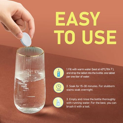 Water Bottle Cleaning Tablets, 18 Pack Bottles Clean Tablet Hydration Bladder Cleansing Tablets for Hydration Bladder, Water Bottle, Individually Packed, Mint Flavor - size: 1 Count (Pack of 18)