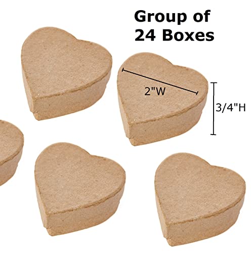 Factory Direct Craft Pack of 24 Small Paper Mache Heart Boxes for Party Favors, Gift Boxes and Personalized Gifts - color: 24 Small Heart Boxes