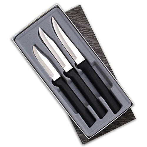 Rada Cutlery Paring Knife Galore Gift Set (G201), 3-Piece Knife Set, Stainless Steel Blades, Black Handle - color: Black