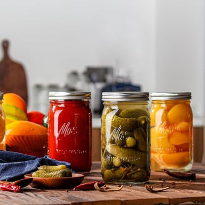 Esrentle Wide Mouth Mason Jars 32 oz - 12 Pack Large Glass Mason Jars with Airtight Lids and Bands, 1 Quart Glass Jars for Pickling, Canning, Fermenting and Food Storage, Microwave & Dishwasher Safe - color: 32 oz-12Pack-Mason