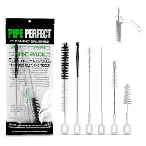 Pipe Perfect Mini Brush Set – 7-Piece Precision Cleaning Kit for Small & Hard-to-Reach Areas | Micro Detail Brushes for Glass, Metal & Silicone | Scratch-Safe, Durable & Reusable (Mini Pack)