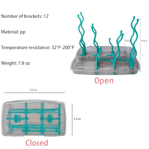 Collapsible Baby Bottle Drying Rack, Bottle Dryer Holder for Bottles, Teats, Cups, Pump Parts and Accessories (Blue) - color: Blue