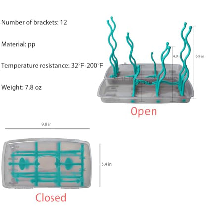 Collapsible Baby Bottle Drying Rack, Bottle Dryer Holder for Bottles, Teats, Cups, Pump Parts and Accessories (Blue) - color: Blue
