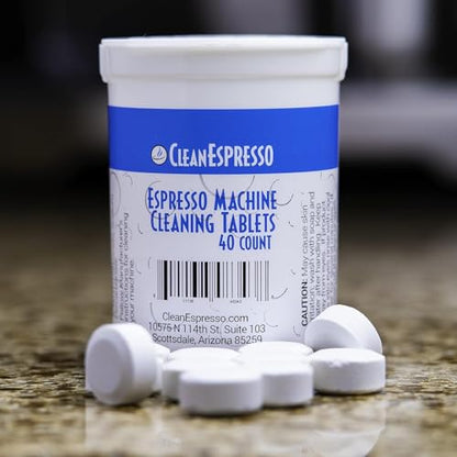 CleanEspresso - Designed For Breville Cleaning Kit - 40 Cleaning Tablets and 6 Water Filters for Breville Espresso Machines - 2g Espresso Machine Tablets