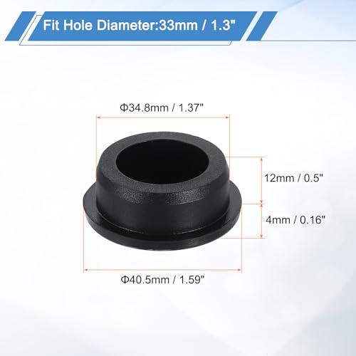 uxcell Silicone Hole Plug, Waterproof Round Rubber Stoppers Bottle Seal Plugs Tube Pipe End Caps for 33mm/1.3" Hole for Bathtub Bottle, Black - size: 33mm/1.3"