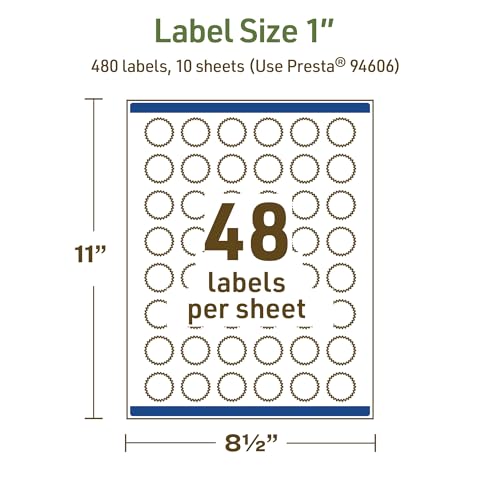 Avery Dissolvable Starburst Labels, Sure Feed Technology, 1", Matte White, Print-to-The-Edge, Laser/Inkjet Printable, 480 Labels Total - style: 480 labels