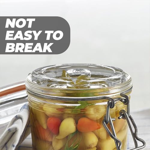 3pcs Fermentation Weights: Heavy Glass Fermenting Stones with Easy-grip Handle Compatible with Wide Mouth Mason Jars for Sauerkraut Kimchi