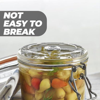3pcs Fermentation Weights: Heavy Glass Fermenting Stones with Easy-grip Handle Compatible with Wide Mouth Mason Jars for Sauerkraut Kimchi