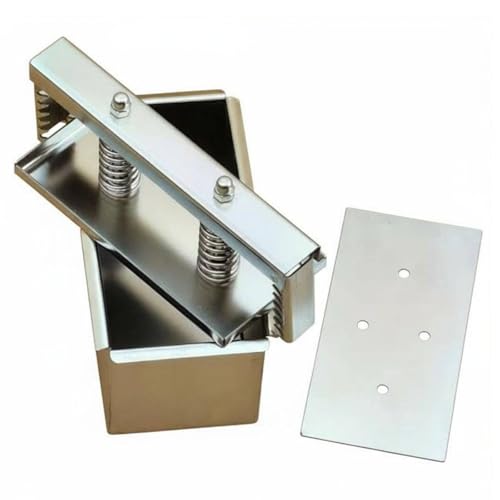 Stainless Steel Food Press Meat Shaping Tool Spring Compression Plate Effortless Cleaning Suitable for Kitchen Cooking Professional Use, 1.5KG, Removable Bottom - size: 1.5KG, style: Removable Bottom