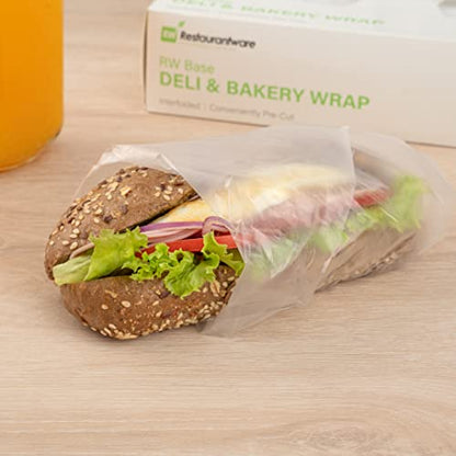 Restaurantware Plastic Food Wraps 1000 Pack of 10.75" x 10" Pre-Cut Clear Sandwich Wraps Disposable Pop-Up Microwavable Freezable Greaseproof Food Covers for Burgers, Snacks, And Take Out - size: 10.8" x 10"