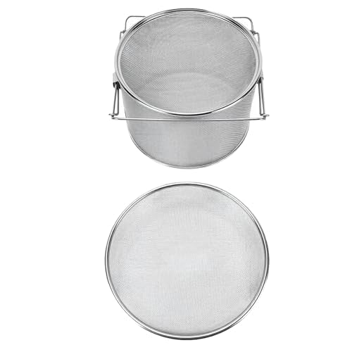 Asixxsix Stainless Steel Honey Strainer, Double Sieve Honey Extractor Equipment for Harvesting Beekeeping Equipment