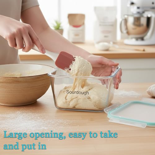 2.6L/88 oz Sourdough Starter Jar, Large Glass Jar with Airtight Lid, Sourdough Bread Baking Supplies, Sour Dough Starter Tools Kit, Wide Mouth Fermentation Jar, Kitchen Food Storage Container