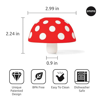 OTOTO Mushroom - Foldable Small Kitchen Funnel with Wide Mouth for Jars. Bottle Liquid Transfer - Silicone, 100% Food Safe, BPA Free, Dishwasher Safe