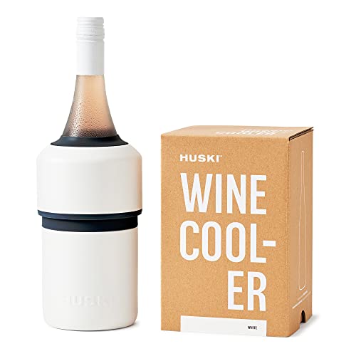 Huski Wine Chiller | Award Winning Iceless Design | Keeps Wine Cold up to 6 Hours | Wine Accessory | Next Generation Ice Bucket | Fits Some Champagne Bottles | Perfect Gift for Wine Lovers (White) - color: Matte White