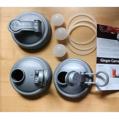 reCAP Mason Jar Fermentation Starter Kit, Wide Mouth, Silver, Made in the USA, BPA-Free