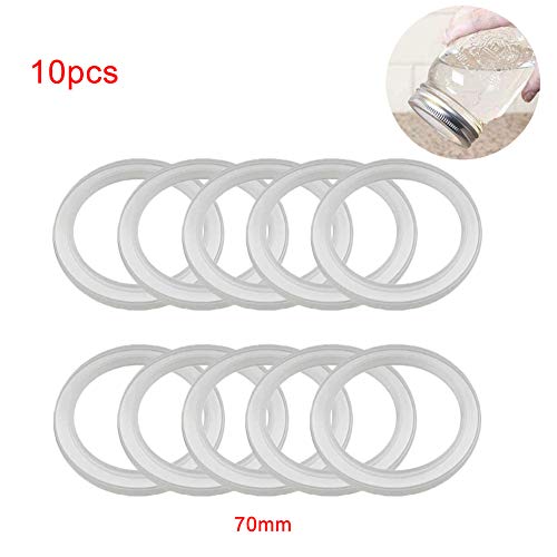 Silicone Jar Gaskets Leak Proof and Airtight 10 Pack for 70mm and 86mm Can Lids White (70mm) - size: 70mm