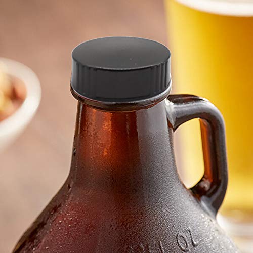 12 Pack 38mm Growler Caps Growler Lids Poly Seal Screw Caps Poly Seal Growler Caps Compatible with 1/2 Gallon and 1 Gallon Glass Gallon Jugs Replacement for Homebrew Wine Making Beer Brewing, Black