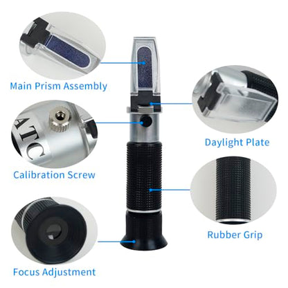 0-80% Brix Meter Refractometer,brix Meter,Refractometer Sugar, Refractometer,brix Refractometer for Measuring Sugar Content in Fruit,Maple Syrup and Other Sugary Drink - size: 0-80% Brix Meter