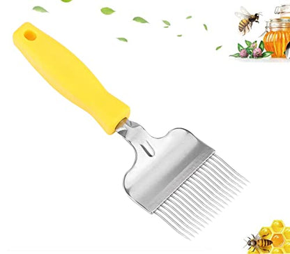 GOTOTOP Honey Uncapping Fork Bee Keeping Uncapping Fork Stainless Steel Honey Comb Beekeeping Tine Uncapping Fork Hive Honey Extractor 8.66 X 2.76 Inch