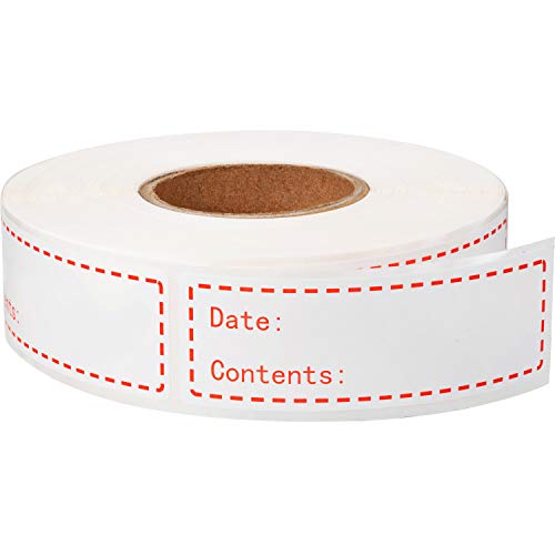 500 Pieces Food Freezer Labels 1 x 3 inches Self-Adhesive Removable Storage Refrigerator Food Date Labels Easy Clean Leaves No Residue (Red)