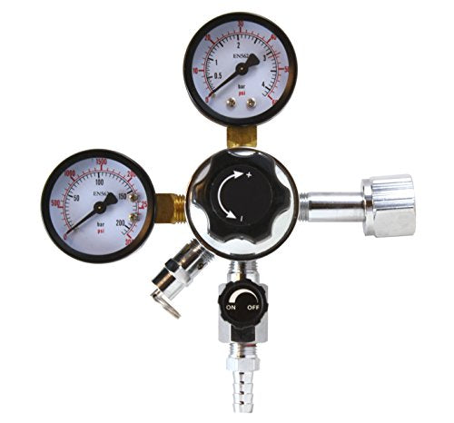SÜA - CO2 Regulator for Beer and Soda Keg and Dispensing System - CGA-320 - With Relief and Shut-Off Valve
