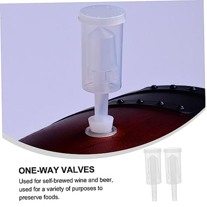 2pcs Transparent Plastic Wine Exhaust Valves Three-piece Check Valve for Fermentation for Red and Wine Home Brewing Leak Reusable