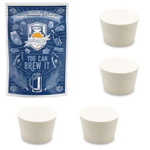 Fermentation TPE Rubber Stoppers – Solid Bungs (#6 Stopper, 4-Pack) - size: #6