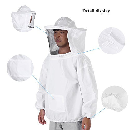 Beekeeping Jacket, Beekeeping Suit Protective Round Veil Ventilated Bee Suit bee Jacket for Men Women for Apiary Backyard