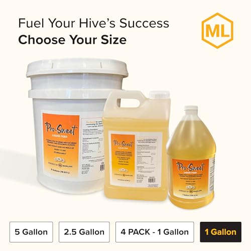 Mann Lake Pro-Sweet Liquid Feed, Natural Supplemental Feed for Bees, Ready-to-Use Nectar Alternative, Formula for Optimal Nutrition & Hive Weight, 1 Gallon, Made in USA - size: 128 Fl Oz (Pack of 1)