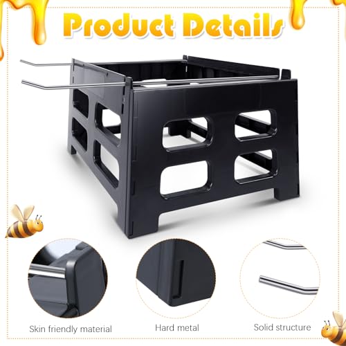 Vesici 10 Frame Bee Hive Stand 22.44 x 16.73 x 12.99 Inch Black Plastic Hive Stand Frame Beehive Beekeeping Support Tool a Good Helper for Your Beekeeping(1 Pc)