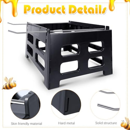 Vesici 10 Frame Bee Hive Stand 22.44 x 16.73 x 12.99 Inch Black Plastic Hive Stand Frame Beehive Beekeeping Support Tool a Good Helper for Your Beekeeping(1 Pc)