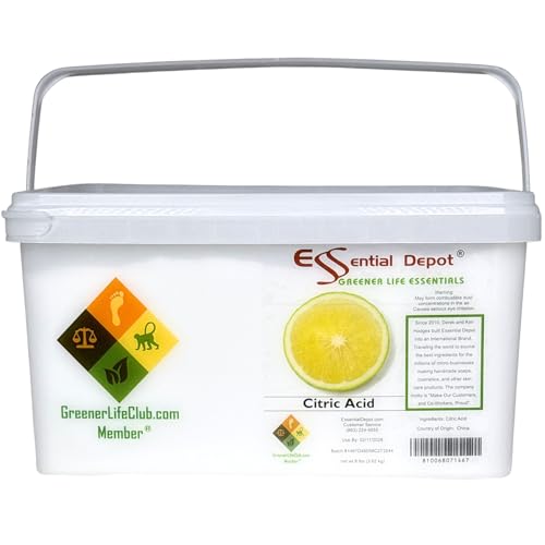 Citric Acid - 8 lbs - Anhydrous - Food Grade - Safety Sealed Wide Mouthed PP Container with Resealable Cap and Reattachable Handle
