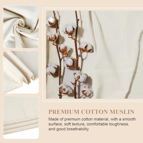 PEASUG 100% Cotton Muslin Fabric, 63 Inch X 2 Yards Unbleached Muslin Fabric by The Yard, Medium Weight Draping Fabrics Suitable for Sewing Embroidery, Garments, Crafts Material-Natural - color: Natural Unbleached, size: 2 Yards
