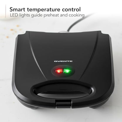 OVENTE Electric Panini Press Grill with Nonstick Plates, LED Indicator Lights, Thermostat Control, Compact Sandwich Maker Perfect for Cooking Breakfast, Steaks, Eggs Snacks & More, Copper GP0110CO - color: GP0110CO