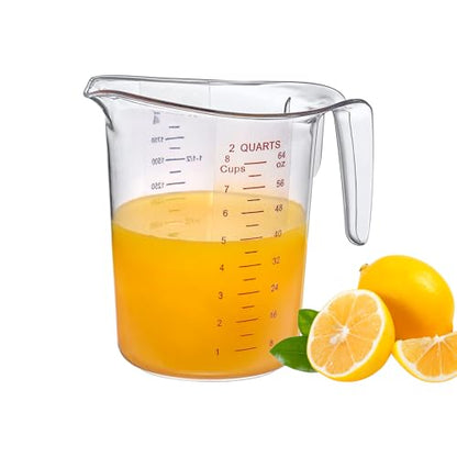 Amazing Abby - Melissa - 64-Ounce Plastic Measuring Pitcher (1-Pack), 8-Cup (2-Quart) Food-Grade Measuring Jug, Unbreakable, Stackable, Dishwasher-Safe, Great for Oil, Vinegar, Flour, and More - style: 1-Pack