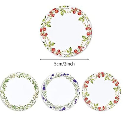 500PCS Canning Label Stickers for Jars and Lids,2Inch Round Jars Labels for Mason Jar,Wreath Designs Kraft Sticker Labels for Food Containers Candle Pantry Spice Lids Bottle Labels (White1) - color: White1