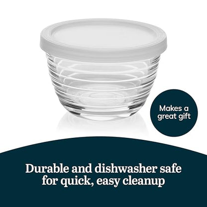 Libbey Small Glass Bowls, Glass Containers with Lids Set of 8 to Keep Leftovers Fresh, Meal Prepping and More, Dishwasher Safe Small Bowls for Dips - color: Small/w Lids 8
