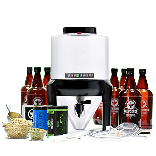 Craft Beer Making Kit Pro – NO AIRLOCK OR SIPHON REQUIRED – Conical Fermenter Eliminates Sediment and Makes Great Tasting Beer at Home - Includes our 2 Gal. American Ale Recipe