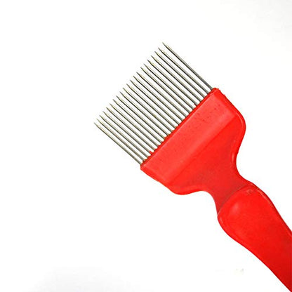 Beekeeping Tool, Bee Keeping Uncapping Fork with 21 Tines, Stainless Steel Bee Keeping Beekeeper Tool - color: Red