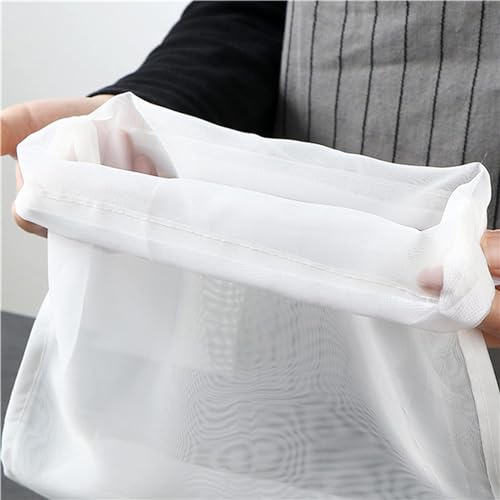 White Nut Milk Bag Reusable Cheesecloth Bags For Straining Almond Soy Milk Strainer For Cold Brew Coffee Tea Beer Juice Fine Nylon Mesh Cheese Cloth Food Strainers