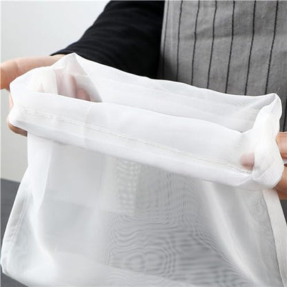 White Nut Milk Bag Reusable Cheesecloth Bags For Straining Almond Soy Milk Strainer For Cold Brew Coffee Tea Beer Juice Fine Nylon Mesh Cheese Cloth Food Strainers