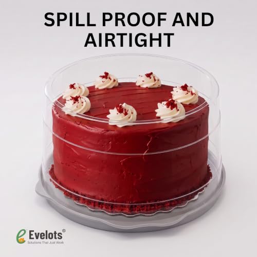 Evelots 2-Pack 12-Inch Airtight Cake Container with Lid - Portable Carrier for Pies, Cakes, Cupcakes & More - BPA-Free Clear Plastic - Secure & Easy Transport - size: 2-Pack, style: Cake Container