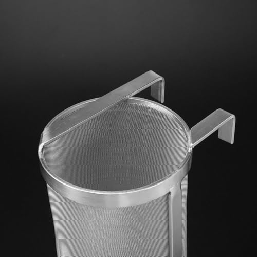 Stainless Steel Filter Net Barrel with Hook Lightweight Permanent Wine and Beer Brewing Strainer for Home Use during Family Days or Camping Trips
