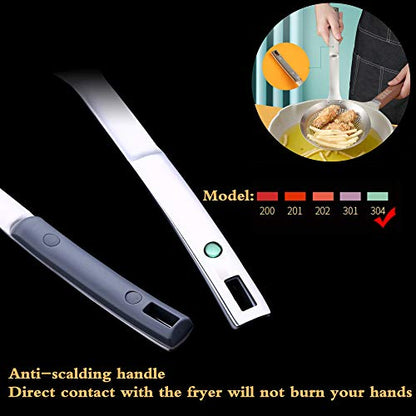 Skimmer Ladle Spoon 304 Stainless Steel Skimmer 14.5 ln for Cooking Frying Skimming Colander/Strainer Stainless Steel Kitchen Tools