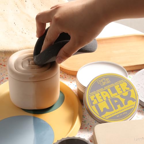 BOOWAN NICOLE Paste Sealer Wax with Carnauba and Beeswax - Clear - Perfect for Wood Stone Concrete Jesmonite, Food-Grade Waterproof - color: A0304
