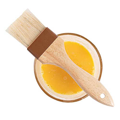 Restaurantware Pastry Tek 2 inch Wide Buttering Brush 1 Boar Bristle Pastry Brush - Hardwood Handle Built-In Hanging Hole Wood Basting Brush Sturdy Ferrule For Glazing And Basting - size: 8 3/4"